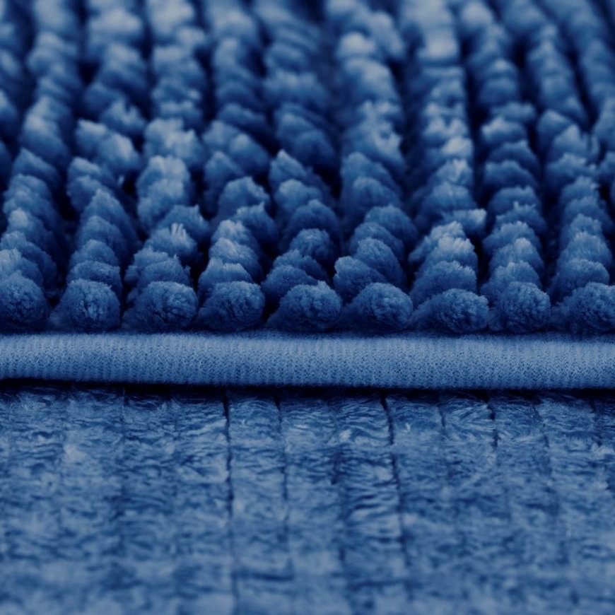 Bathroom mat set AmeliaHome BATI 50X80+40X50 cm, color: dark blue – 5