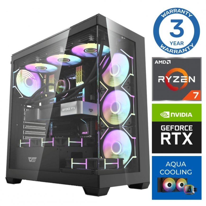 INTOP AQUA Ryzen 7 7700X 16GB DDR5 1TB SSD M.2 NVME+2TB RTX5060 8GB no-OS