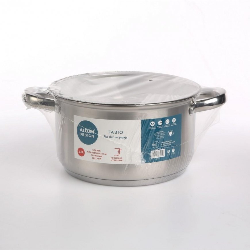 FABIO HAPETTAMATON TERÄSPATA 3,6L. 20CM LASIKANNEN KANSSA. – 3
