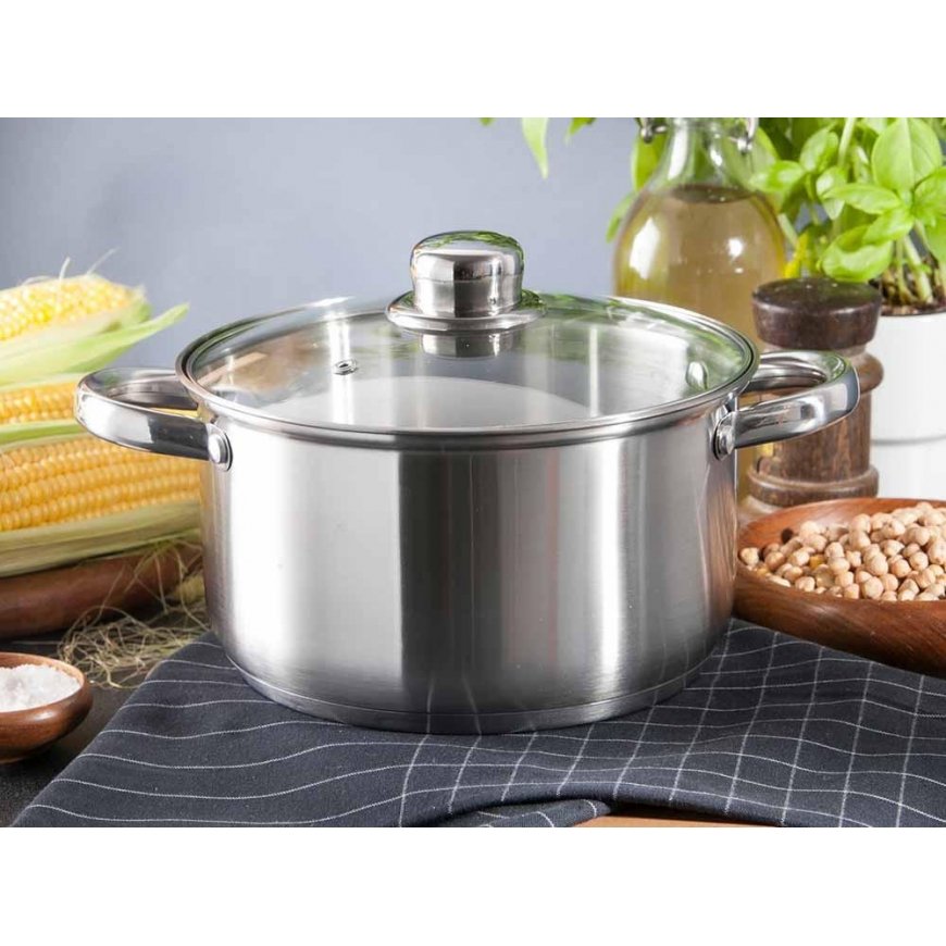 FABIO NON-STICK STEEL POT 3.6L. 20CM WITH GLASS LID – 5