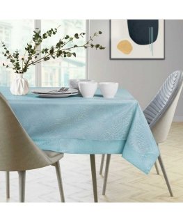 Tablecloth Gaia blue pressed vegetables 140x260 AmeliaHome