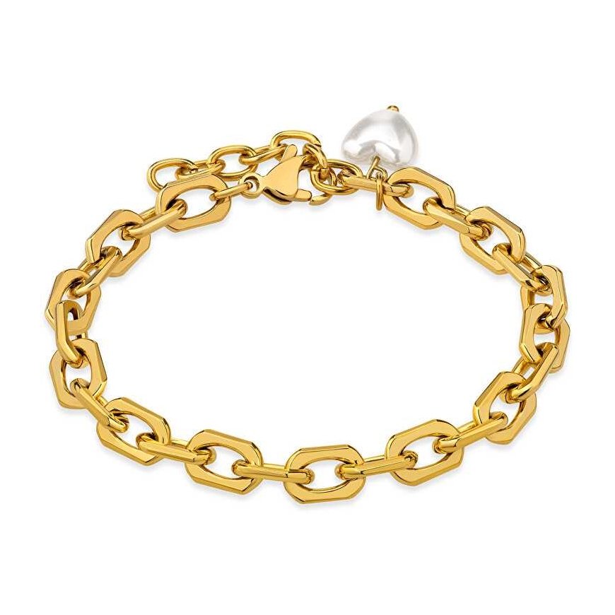 Elegant gold-plated bracelet with a pearl