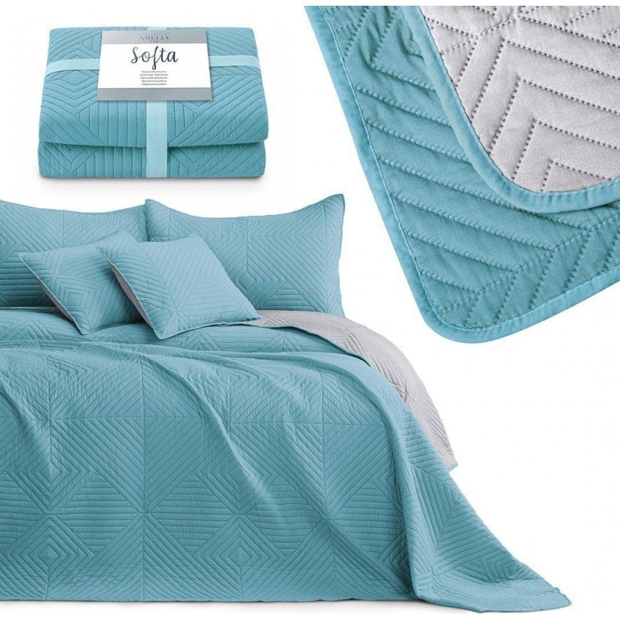 SOFTA blue bedspread made of simple fabric type - microfiber 240x260 AmeliaHome – 4