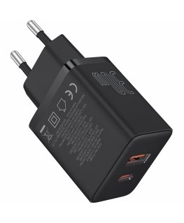 Baseus P10111404113-00 Cube USB-C / USB-A 30W maitinimo įkroviklis Juodas