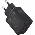 Baseus P10111404113-00 Cube USB-C / USB-A 30W tīkla lādētājs melns