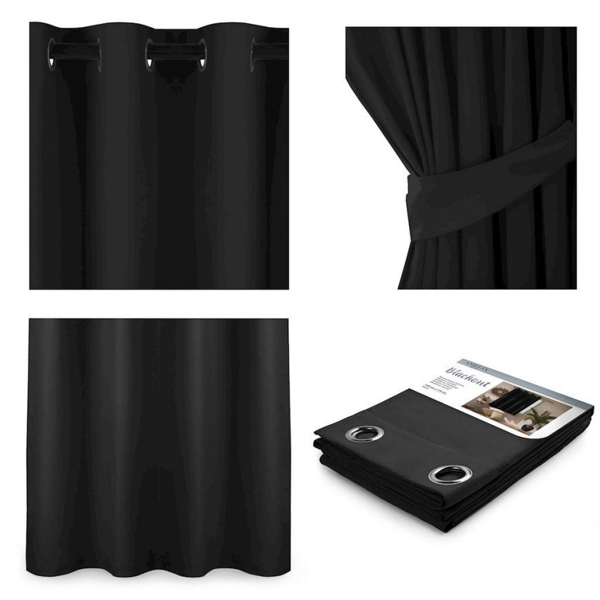 Yöverho renkailla AmeliaHome BLACKOUT 140X245 cm, 1 kpl, väri: musta – 5