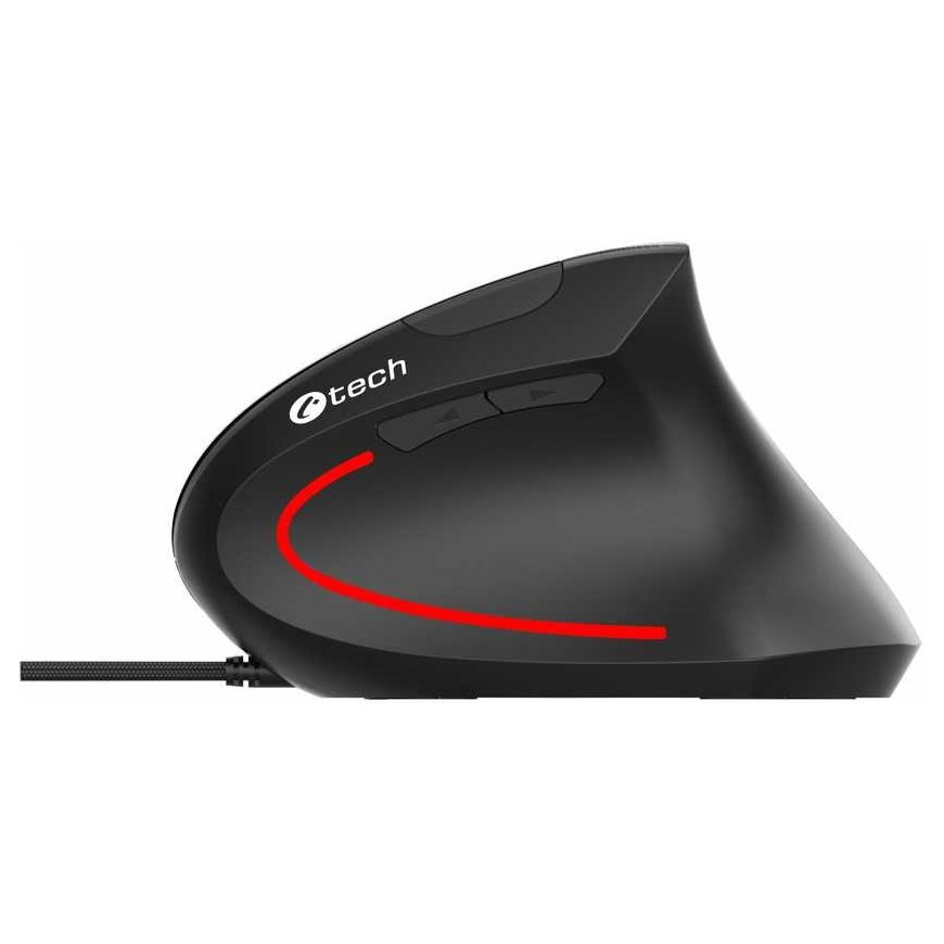 C-TECH pele VEM-09C, vertikāla, 6 pogas, melna, USB – 2