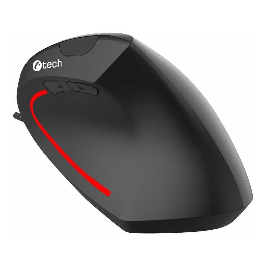 C-TECH pele VEM-09C, vertikāla, 6 pogas, melna, USB – 3