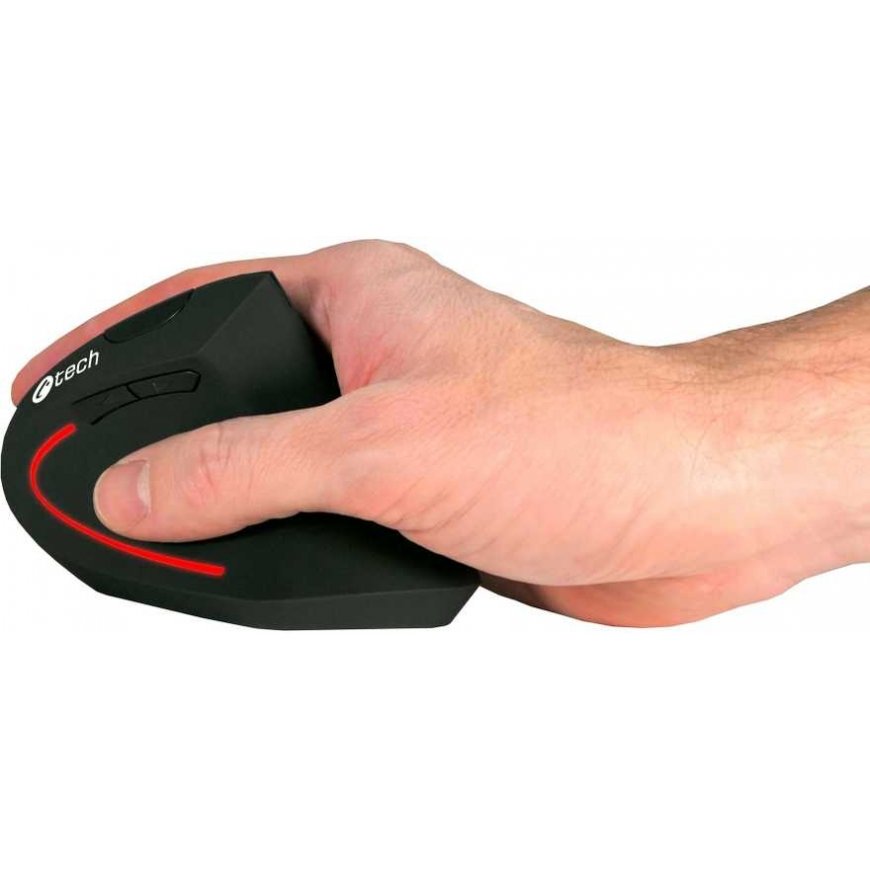 C-TECH pelė VEM-09C, vertikali, 6 mygtukai, juoda, USB – 5