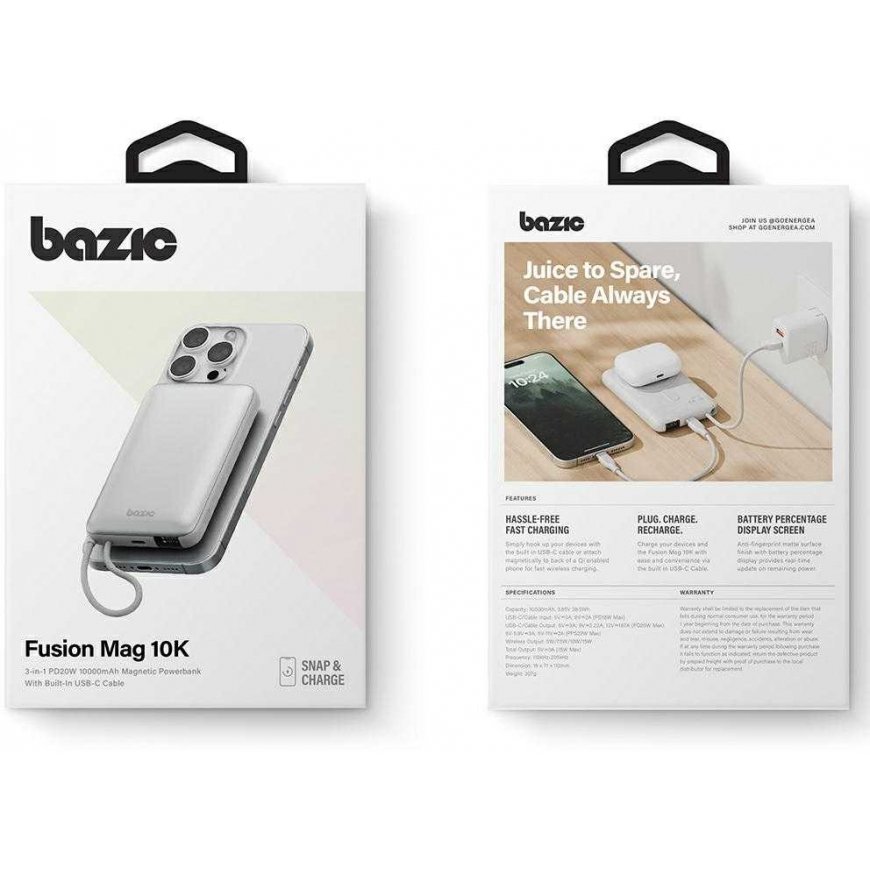 Energea PowerBank Bazic Fusion Mag 10000mAh MagSafe USB-C cable gray – 4