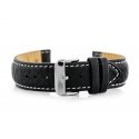 Pacific W05XL black/white leather watch strap - 20mm Pacific W05XL black/white leather watch strap - 20mm