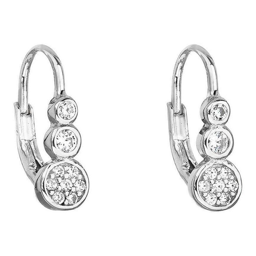 Evolution Group Silver earrings with zirconia white 11179.1