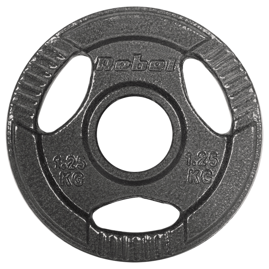 Raudse olümpia raskuste komplekt 4 x 1,25 kg, 51 mm auk, käepidemetega plaat, REBEL ACTIVE – 3
