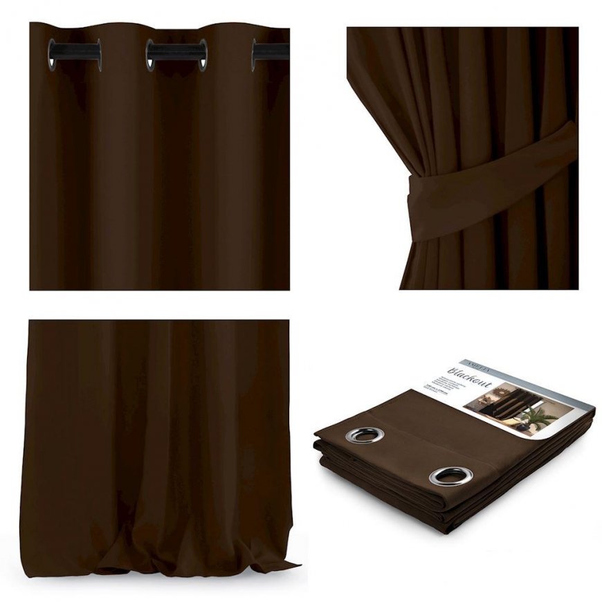 Ööriie rõngastega AmeliaHome BLACKOUT 140X270 cm, 1 tk, värv: pruun – 2