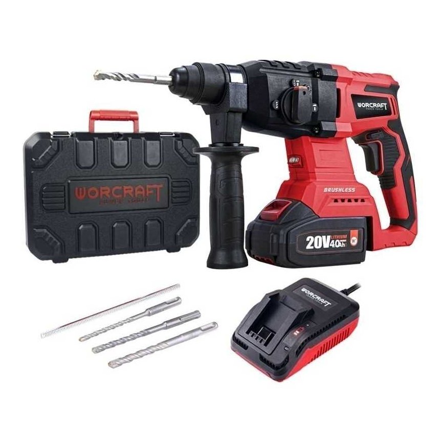 WORCRAFT 20V Li-ion Cordless Hammer Drill, 4.0Ah