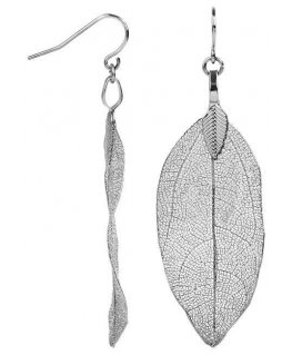 Silver earrings with laurel leaves