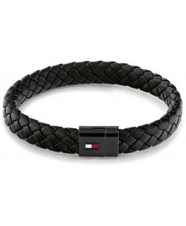 Tommy Hilfiger Must nahast käevõru terasest kinnitusega 2790331