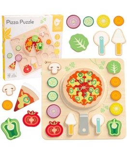 CLASSIC WORLD wooden pizza cutter, puzzle, vegetables, 22 pcs.
