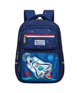 Lean Lasten koulureppu rintavaljailla, tummansininen, Sininen, "Rocket Space", 20 l, 41 cm