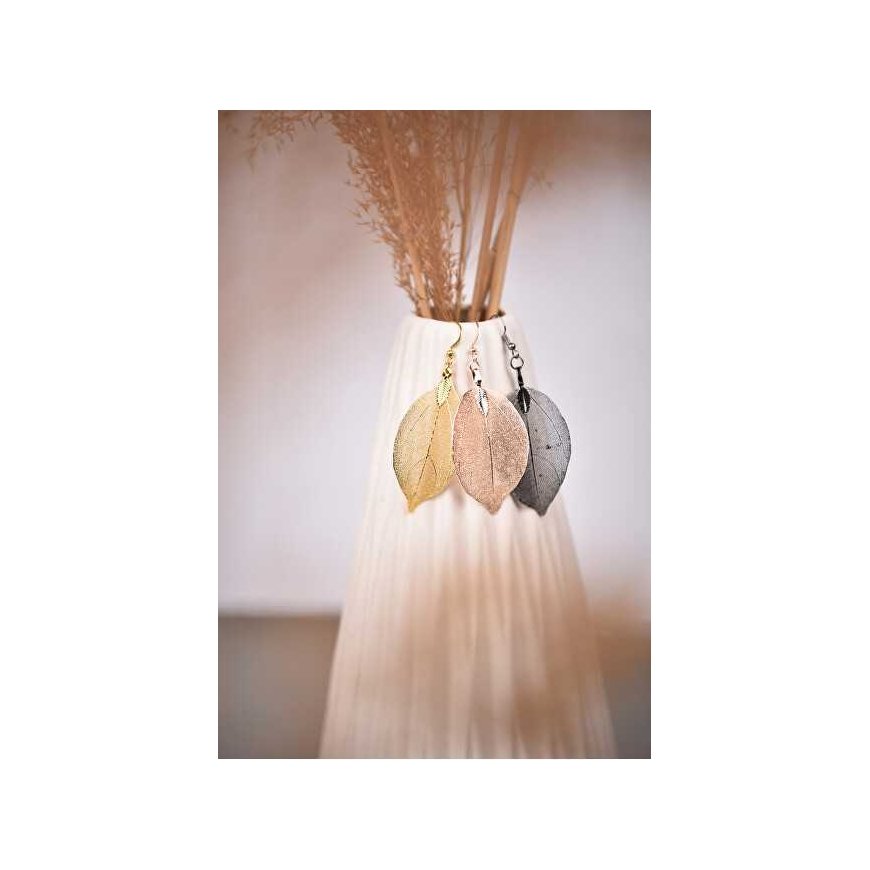 Copper earrings Laurel leaves Laurel – 4