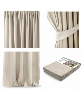 BLACKOUT curtain, cream color, classic, blackout tape, 140x270, AmeliaHome