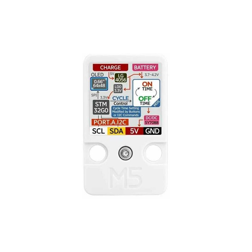 TimerPWR block - power management module with a 0.66 inch OLED display - INA3221 - Device expansion module - M5Stack U189 – 5