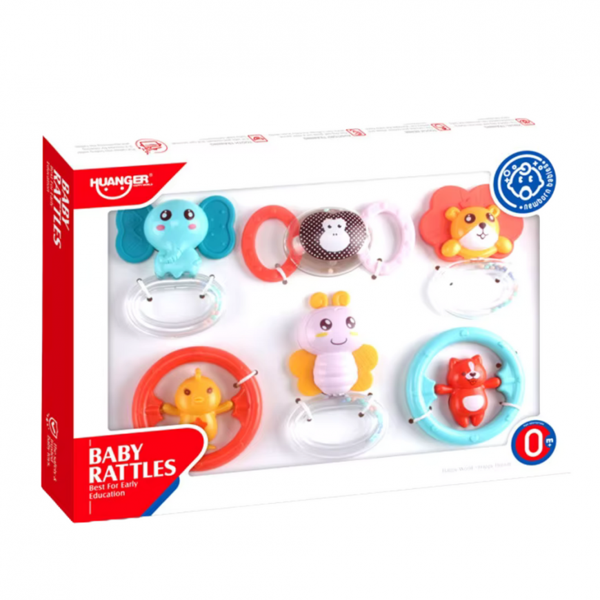 Lean Toys Barškučių purulelu setti lapsille 6 kpl – 5