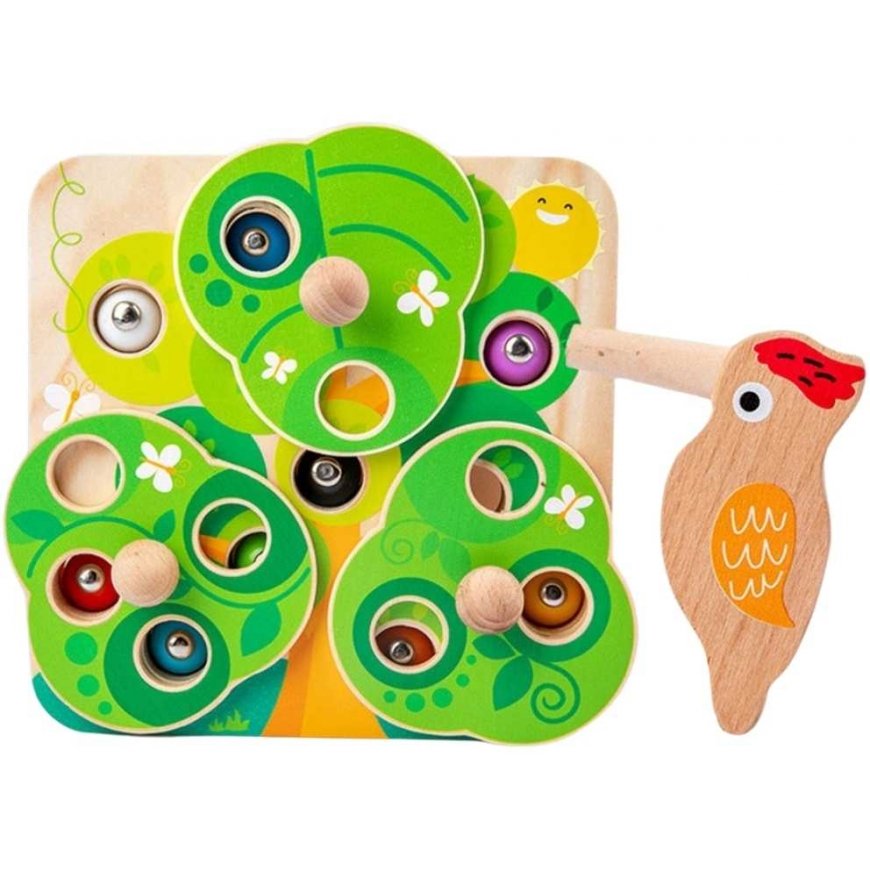 Tooky Toys TOOKY TOY wooden 2in1 skill game for kids 'Pull the worms out' – 3