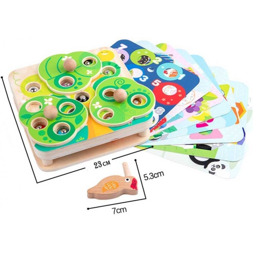 Игрушка Tooky Toys TOOKY TOY деревянная 2в1 игра на развитие навыков для детей "Вытяни червячков" – 5