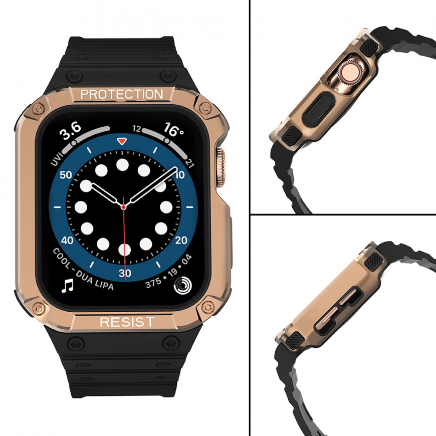 Apple SE/7 Smartwatch Silicone Hurtel Strap, Black, 38/40/41 mm – 5