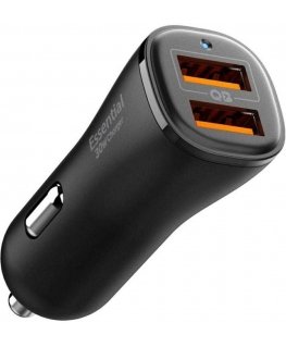 Įkroviklis automobilinis Spigen Essential EV302 30W 2xUSB-A juodas