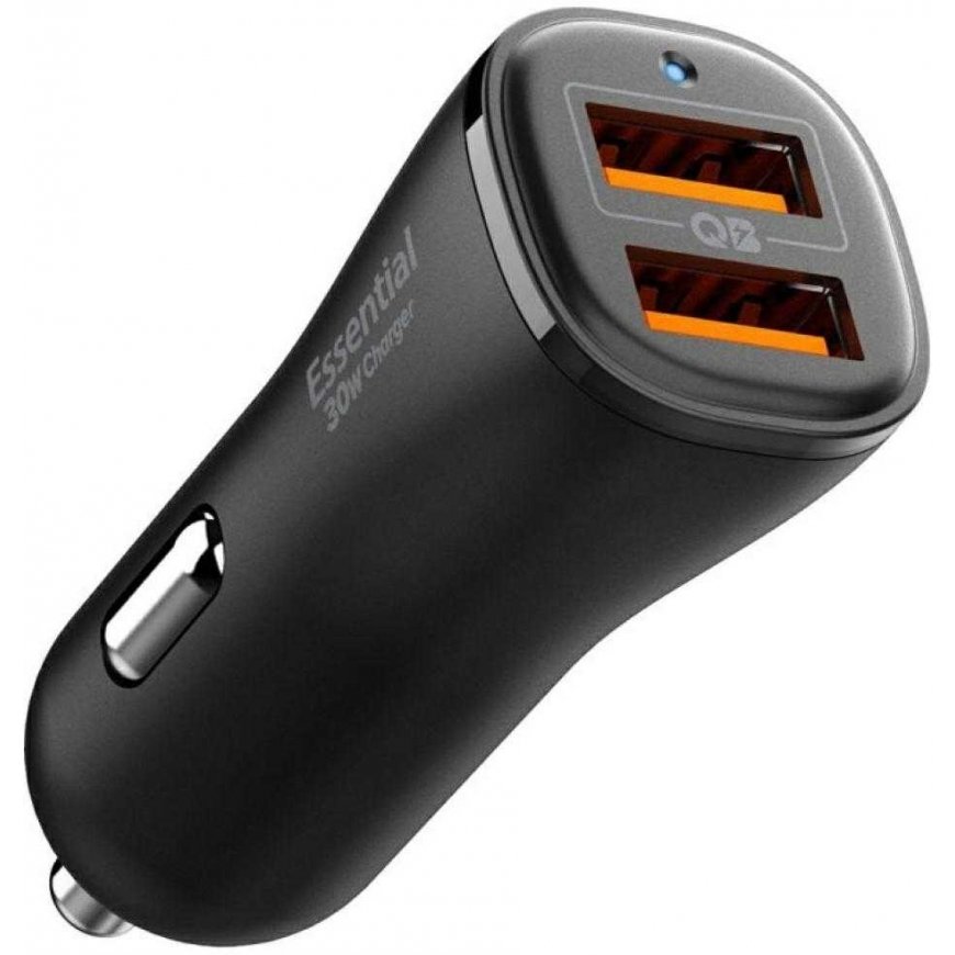Spigen Essential EV302 30W 2xUSB-A Car Charger Black