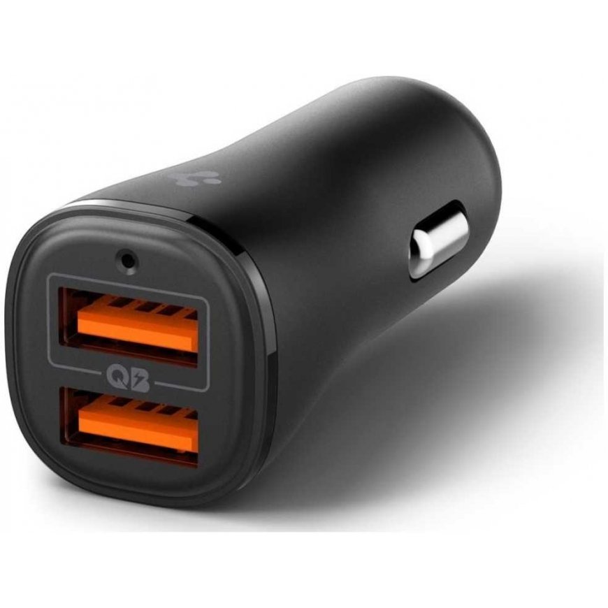Autolaturi Spigen Essential EV302 30W 2xUSB-A musta – 2