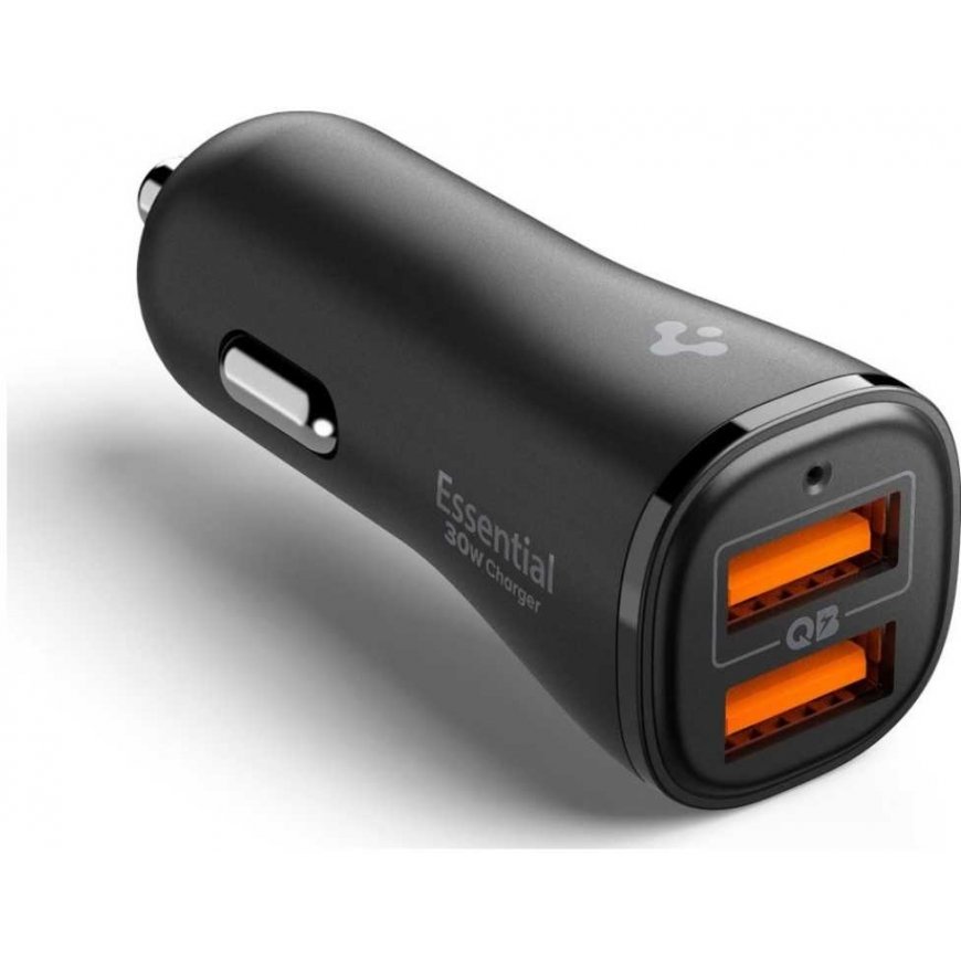 Spigen Essential EV302 30W 2xUSB-A Car Charger Black – 4