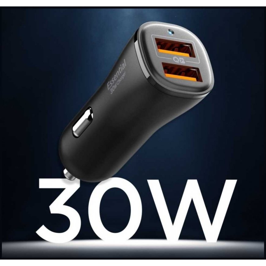 Lādētājs automašīnai Spigen Essential EV302 30W 2xUSB-A melns – 5