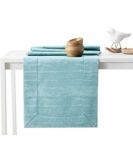 Tablecloth Vesta blue pressed modern 115x250+35x250 AmeliaHome