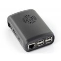 Yksinkertainen kotelo Raspberry Pi Model 3B+/3B/2B - musta tuulettimella Yksinkertainen kotelo Raspberry Pi Model 3B+/3B/2B - musta tuulettimella