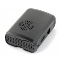 Yksinkertainen kotelo Raspberry Pi Model 3B+/3B/2B - musta tuulettimella Yksinkertainen kotelo Raspberry Pi Model 3B+/3B/2B - musta tuulettimella