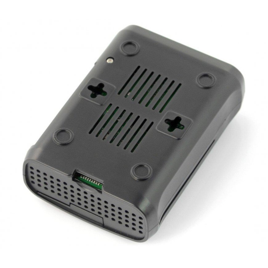 Vienkāršs korpuss Raspberry Pi Model 3B+/3B/2B - melns ar ventilatoru – 5