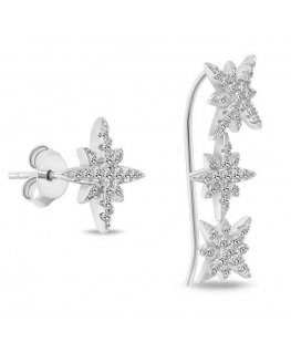 Brilio Silver Brilio Sidabrinis Charming asymmetric silver earrings Star EA780W