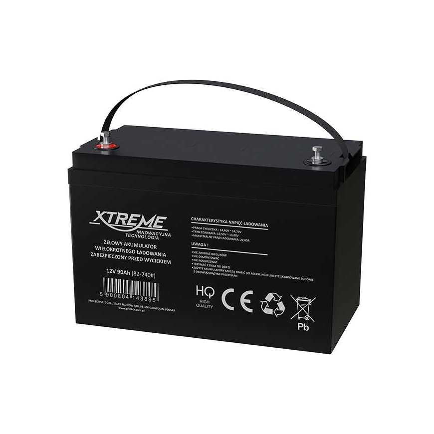 Gelio akumulators 12V 90Ah XTREME 215x170x330mm