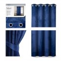 Ночная штора с кольцами AmeliaHome VELVET 140X245 см, 1 шт., цвет: темно-синий Ночная штора с кольцами AmeliaHome VELVET 140X245 см, 1 шт., цвет: темно-синий