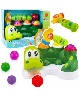Lean Toys Interaktiivne krokodill koos pallirada ja haamriga