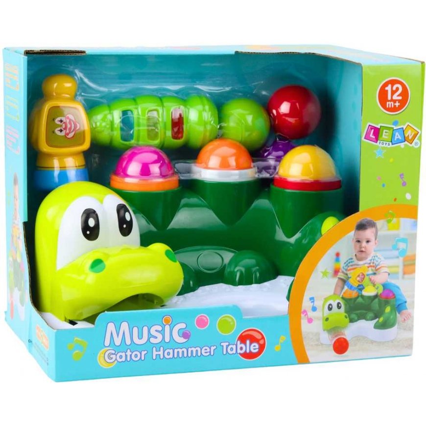 Lean Toys Interaktīvs krokodils ar bumbiņu trasi un āmuru – 4