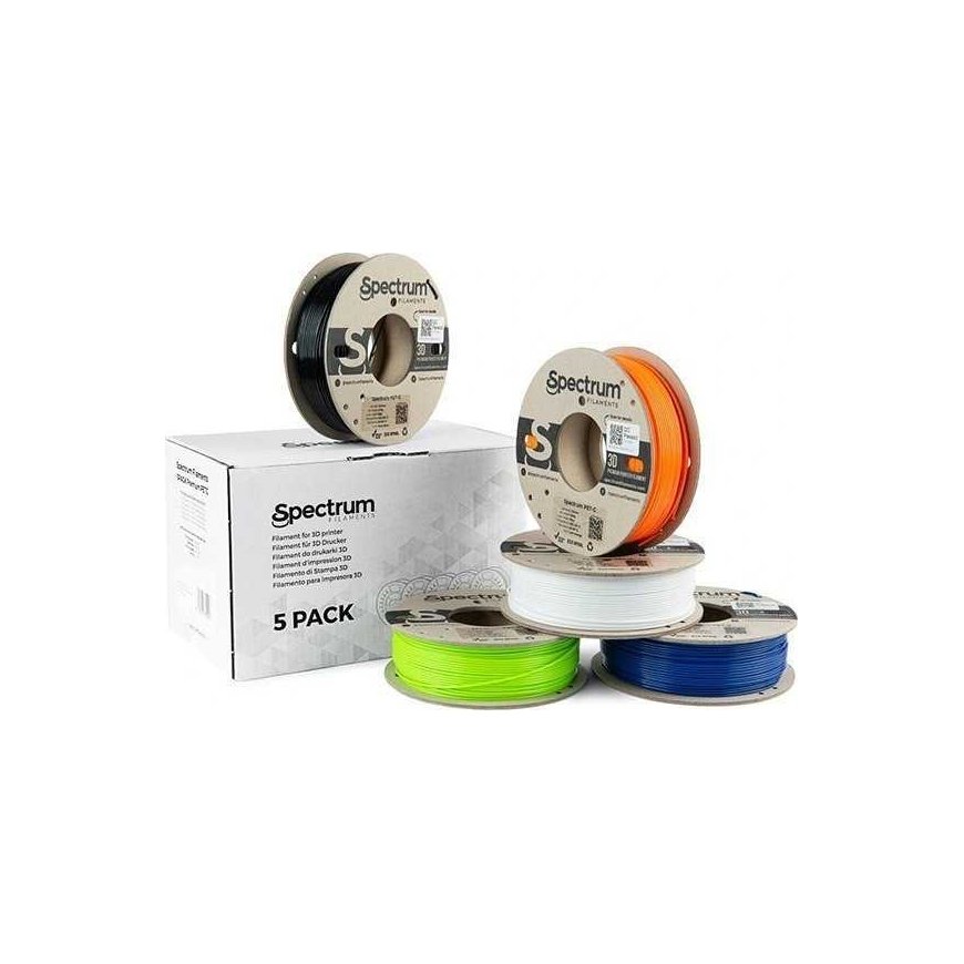 Plastmasas komplekts Spectrum PETG Premium - 1.75mm - 1.25kg - 5 krāsas – 5