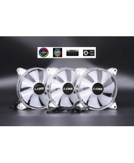 1St Cool 1stCOOL KIT AURA EVO CRYSTAL ARGB 3x Crystal White fan + ARGB Nano controller