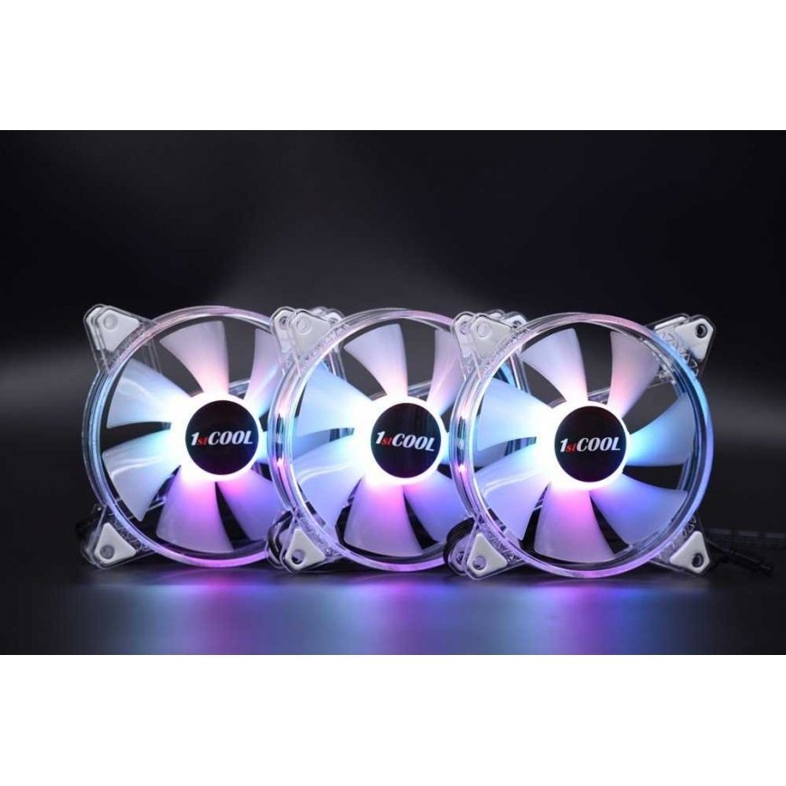 1St Cool 1stCOOL KIT AURA EVO CRYSTAL ARGB 3x Crystal White fan + ARGB Nano controller – 3