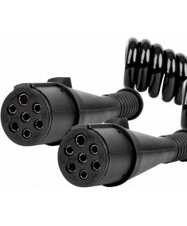 Spiraaljuhe veoauto haagisele 2x 7 kontaktiga N-tüüpi 5m 24v amio-04380