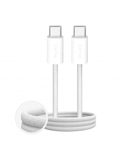 Puro Fabrik 4 100W плетеный USB-C - USB-C кабель 1м - белый