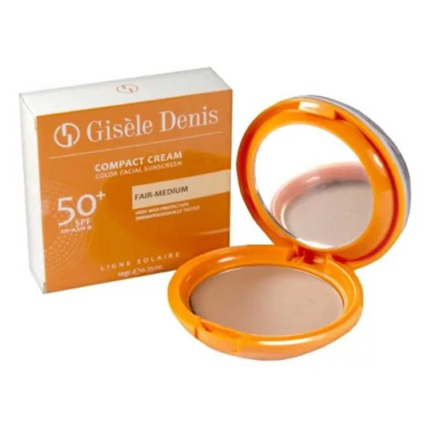 Gisèle Denis compact face cream sunscreen "Creamy SPF50" + light-medium shade, 10 g